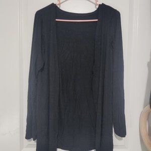 Black jersey knit cardigan with cropped tank top - S